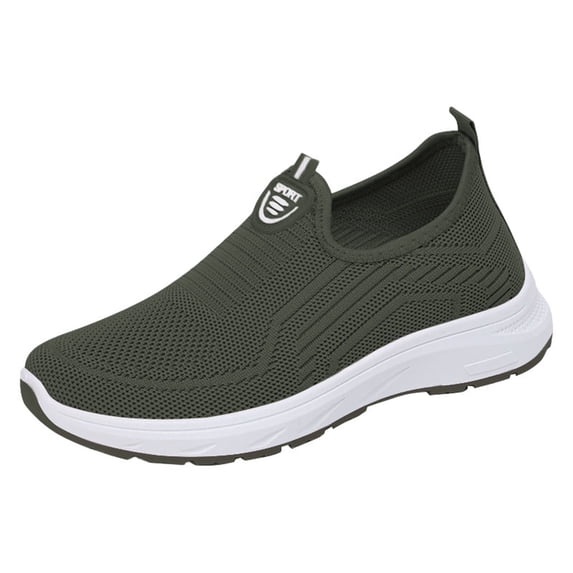 AUDeals Women’s Slip On Low Heel Sneakers Breathable Casual Walking Running Gym Tennis Workout Shoes Arch Support (Green, 6)