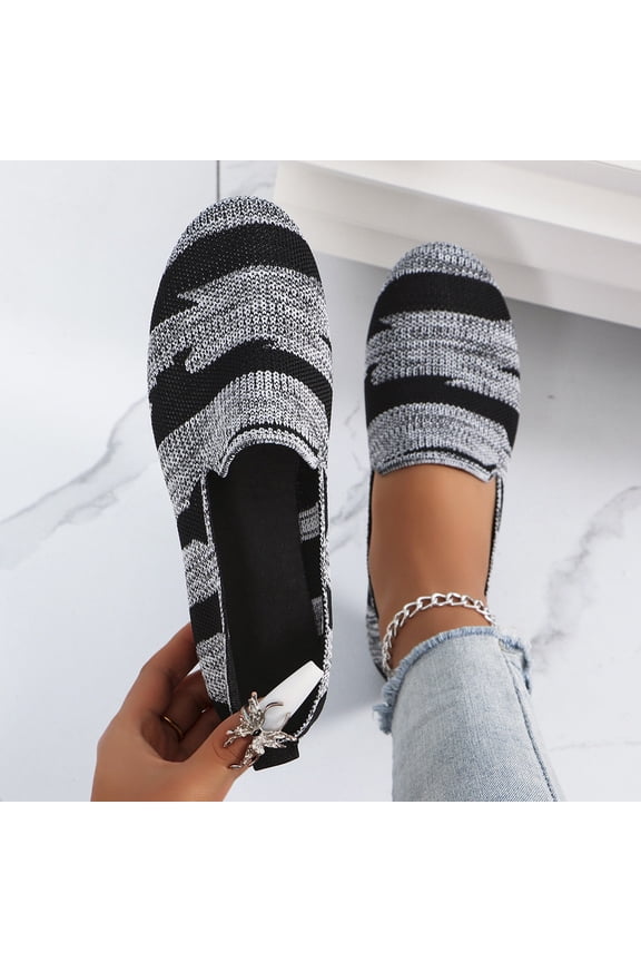 Women's Slip On Shoes, Round Toe Flat Shoes with Machine Washable Comfort for Daily Wear and Travel (Dark Gray, 8)