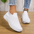 thumbnail image 1 of AUDeals Women's Slip On Sneakers, Lightweight Breathable Walking Shoes with Non Slip Comfort for Travel and Work (White, 8), 1 of 8