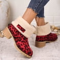 thumbnail image 1 of AUDeals Women's Snow Booties, Leopard Print Fur Lined Boots with Chunky Heel Comfort for Winter Outdoor Wear (Red, 8), 1 of 6
