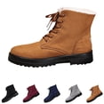 thumbnail image 1 of AUDeals Women's Snow Boots, Cute Lace Up Ankle Shoes with Fur Lining and Warm Outdoor Comfort (Brown, 8.5), 1 of 9