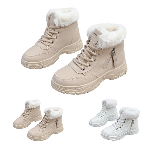 AUDeals Women's Snow Boots, Waterproof Mid Calf Shoes with Faux Fur Lining and Non Slip Comfort for Winter Hiking