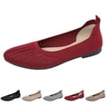 AUDeals Women's Stretch Knit Flats, Round Toe Mary Jane Shoes with ...