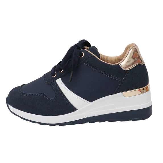 AUDeals Women's Wedge Sneakers Lace Up Platform Shoes Lightweight Non Slip Fashion Walking Casual Shoes