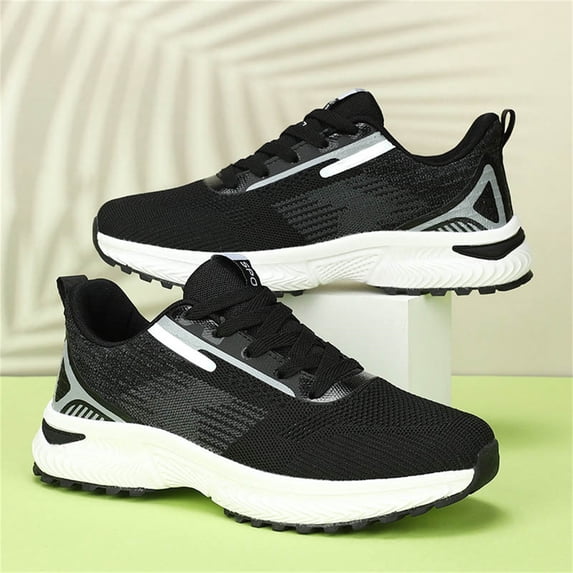 AUDeals Women's Wide Toe Box Walking Shoes, Arch Support Sneakers for Plantar Fasciitis and Heel Pain Relief (Black, 10.5)