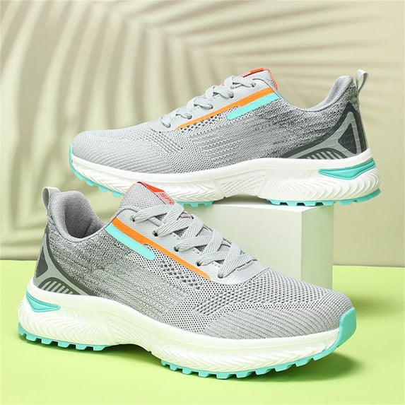 AUDeals Women's Wide Toe Box Walking Shoes, Arch Support Sneakers for Plantar Fasciitis and Heel Pain Relief (Grey, 7.5)