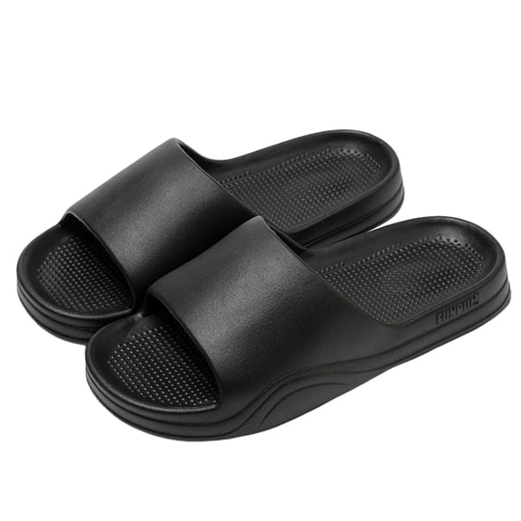 AUDeals Womens Mens Lightweight Recovery Slides Thick Sole Pain Relief Slippers Arch Support Cushioned Indoor Outdoor House Shoes (Black, 10)