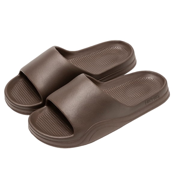 AUDeals Womens Mens Lightweight Recovery Slides Thick Sole Pain Relief Slippers Arch Support Cushioned Indoor Outdoor House Shoes (Brown, 10)