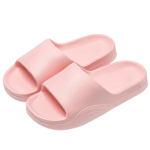 AUDeals Womens Mens Lightweight Recovery Slides Thick Sole Pain Relief Slippers Arch Support Cushioned Indoor Outdoor House Shoes (Pink, 7)