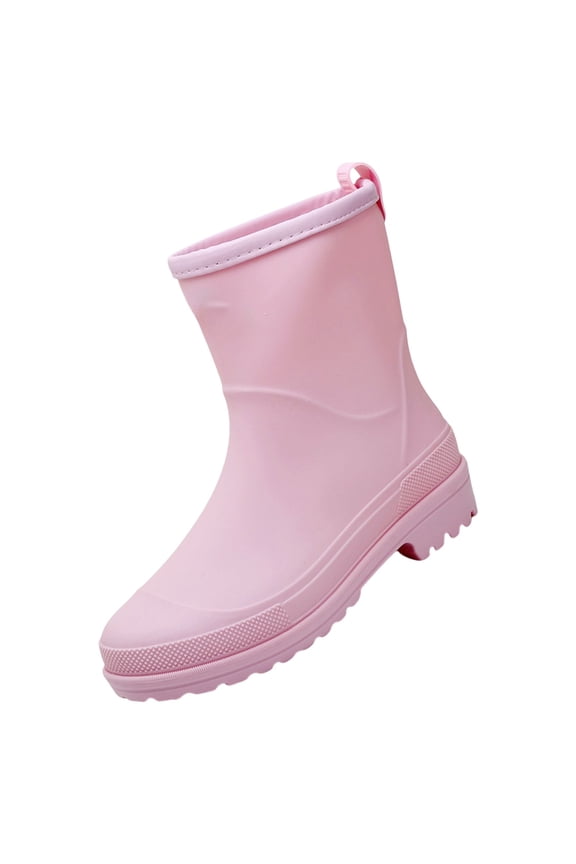 Womens Rain Boots Waterproof Insulated Lightweight Platform Mud Boots Rubber Fashion Boots Wide Calf Gardening Outdoor (Pink, 6)