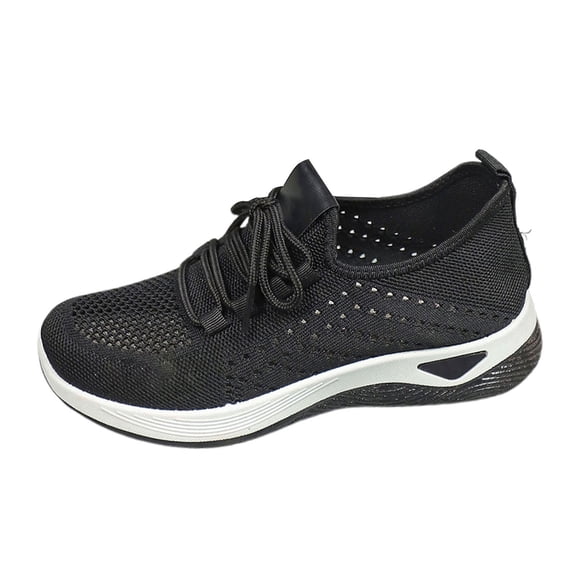 AUDeals Womens Running Wide Toe Box Shoes Non Slip Tennis Gym Workout Athletic Sneakers Ultra Lightweight Breathable Work Shoes (Black, 5.5)