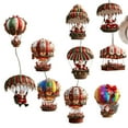 thumbnail image 1 of AUDeals Wooden Christmas Ornament Set Rotating Snowman, Santa & Hot Air Balloon Decor Christmas Tree Hangers (Festive Holiday Home Decor), 1 of 5