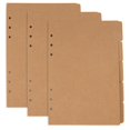 AUEAR, 3 Sets A5 Kraft Paper Divider 6 Holes Ring Index Page Tab Cards