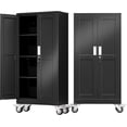 thumbnail image 1 of AUEYTVR 61" Tall Metal Garage Storage Cabinet with Wheels and Locking Doors and Tall Rolling Steel Tool Cabinet with 3 Adjustable Shelves for Garage,Home,Office,Shop (Black), 1 of 7