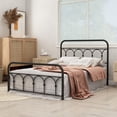 thumbnail image 1 of AUFANK Full Size Metal Bed Frame Platform Base Wrought Iron Bed Frame, Black, 1 of 7
