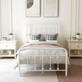 thumbnail image 1 of AUFANK Twin Size Platform Metal Bed Frame Foundation Heavy Duty Steel Slabs White, 1 of 7