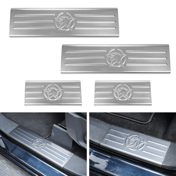 AUFER 4Pcs Door Inner Metal Sill Guard Pedal For 2021 2022 2023 Ford Bronco 4 Doors
