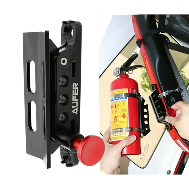 AUFER Adjustable Roll Bar Fire Extinguisher Mount Bracket Holder For