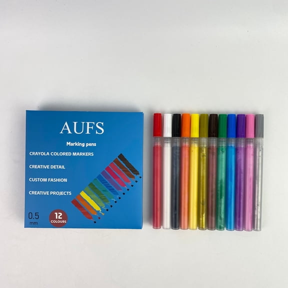 AUFS 12 color Marking pens, 0.5mm fine pointed Bible pen, quickly dries and evenly distributes ink