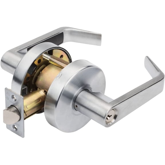AUG-03-26D Grade 2 Commercial Duty Classroom Function Keyed Lever Lockset, ADA, Satin Chrome Finish