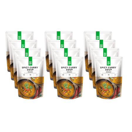 AUGA Organic Spicy Curry Soup, 14.1oz (12-pack) Vegan Plant Based Vegetarian
