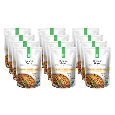 AUGA Organic Yellow Curry Meal, 10oz (12-pack) Vegan Plant Based Vegetarian