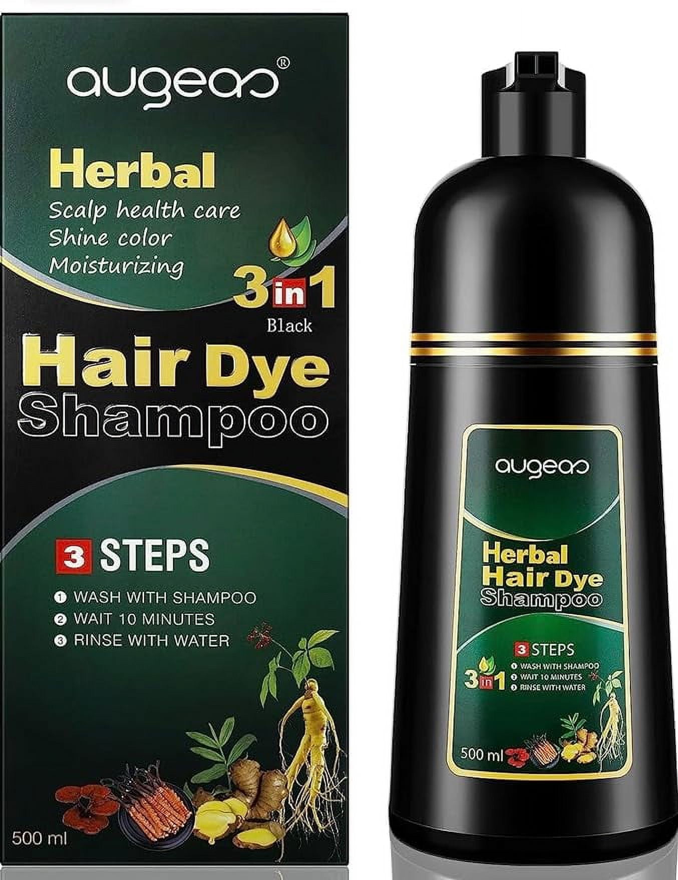 AUGEAS 500ML Brown Hair Shampoo Permanent Hair Color Shampoo, Hair Dye