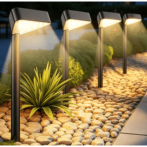 BLITZWILL Solar Pathway Lights Outdoor, 8 Pack Solar Landscape Path Lights,Bright Auto On/Off Waterproof,for Yard Patio Walkway Driveway Pathway,Warm White