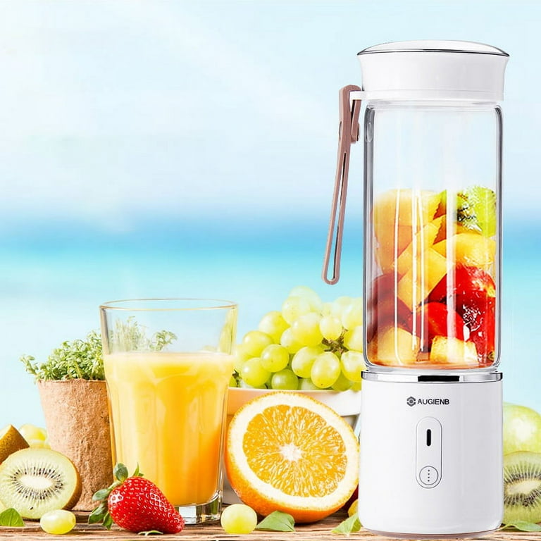 AUGIENB 500ML Electric Glass Juicer Cup Fruit Extractor - Personal Portable  Blender