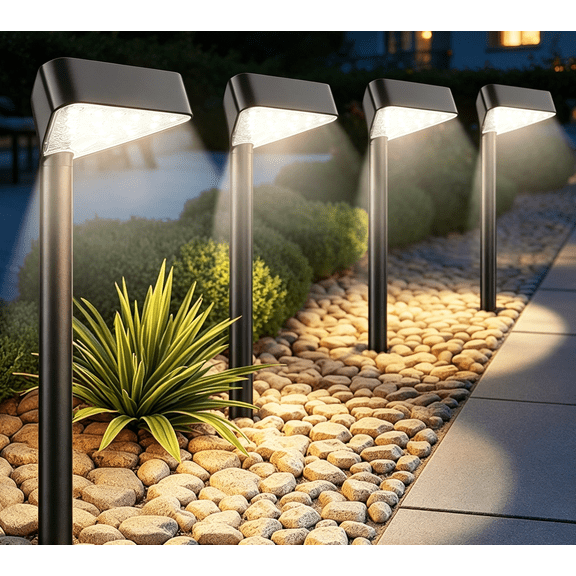 BLITZWILL Solar Pathway Lights Outdoor, 8 Pack Solar Landscape Path Lights,Bright Auto On/Off Waterproof,for Yard Patio Walkway Driveway Pathway,White