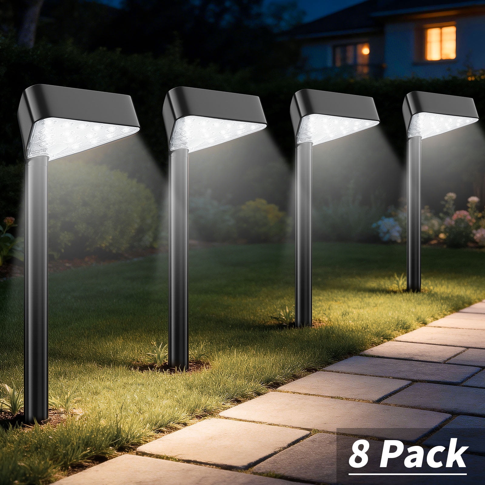 BLITZWILL Solar Pathway Lights Outdoor, 8 Pack Solar Landscape Path Lights,Bright Auto On/Off Waterproof,for Yard Patio Walkway Driveway Pathway,White