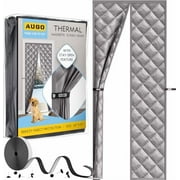AUGO Thermal Door Curtain - Thermal Door Cover for Winter - Magnetic Thermal Insulated Door Curtain for Winter - Winter Door Insulation - Keeps Warm Air in & Cold Air Out - Home Winterizing Products