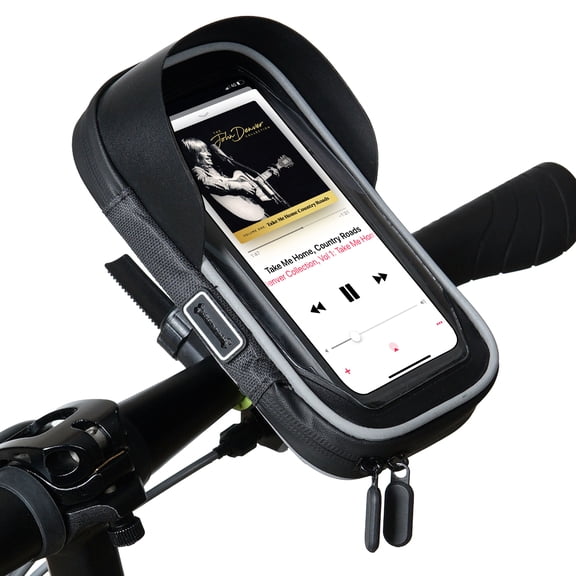 AUGOOL Bike Phone Holder Mount Handlebar Bag Bike Phone Pouch Cycling Bicycle Motorcycle, 360 Rotation with Touchscreen and Sun Visor, for iPhone Samsung LG Sony Smartphones up to 6.7''
