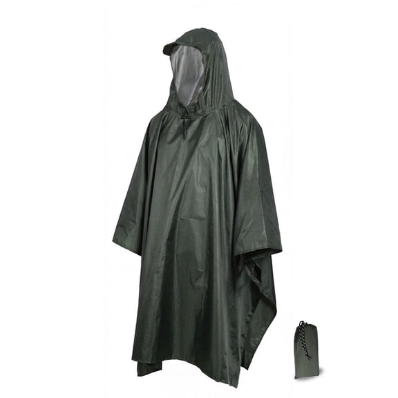 AUGOOL Waterproof Rain Poncho Adult Reusable Rain Coat Lightweight with Hood 3-in-1 Multifunctional Rain Cape Jacket for Hiking, Camping and Outdoor Activities, One Size