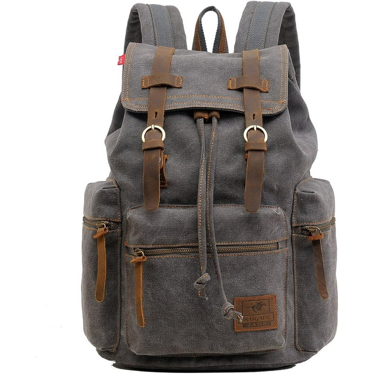 AUGUR High Capacity Canvas Vintage Backpack 35L Laptop Compartment Unisex