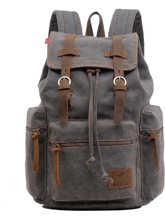 High Capacity Canvas Vintage Backpack 35L - Laptop Compartment, Unisex