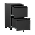 thumbnail image 1 of AUHUP 2 Drawer Mobile File Cabinet with Lock, Metal Filing Cabinet with Wheels for Legal/Letter/A4 File, Under Desk File Cabinets for Home Office, Black,Fully Assembled, 1 of 10
