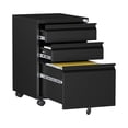 thumbnail image 1 of AUHUP 3 Drawer Mobile File Cabinet with Lock, Metal Filing Cabinet with Wheels for Legal/Letter/A4 File, Under Desk File Cabinets for Home Office,Black,Fully Assembled, 1 of 10
