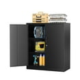 thumbnail image 1 of AUHUP 35" Metal Cabinet with Locking Doors and 2 Adjustable Shelves, Black Garage Storage Cabinet for Warehouse, Basement, Home Office, Tool File Storage Utility Cabinets, 1 of 7