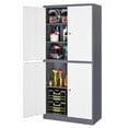 thumbnail image 1 of AUHUP 4 Doors Garage Storage Cabinets with 3 Adjustable Shelves, 71"H Locking Steel Storage Cabinet for Home Office, Garage,Warehouse,Workshop (Gray White), 1 of 8
