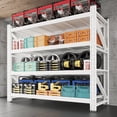 thumbnail image 1 of AUHUP 4-Tier Garage Storage Shelves 3000LBS Heavy Duty Metal Shelving 48" W Shelving Unit for Warehouse,Basement Industrial,Home Utility Rack Shelf,48"W x 24"D x 70"H, White, 1 of 10