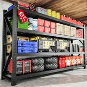 AUHUP 4-Tier Garage Storage Shelves 3500LBS Heavy Duty Metal Shelving 71" W Shelving Unit for Warehouse,Basement Industrial,Commercial Utility Rack Shelf, Black