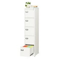 thumbnail image 1 of AUHUP 5 Drawer Metal File Cabinet with Lock, White Vertical Filing Storage Cabinet for Home Office, 1 of 10