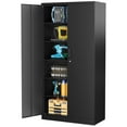 thumbnail image 1 of AUHUP 71" Metal Cabinet with Locking Doors and 5 Adjustable Shelves, Black Garage Storage Cabinet for Warehouse, Basement, Home Office, Tool File Storage Utility Cabinets, 1 of 9