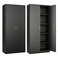 thumbnail image 1 of AUHUP 71" Metal Cabinet with Locking Doors and Adjustable Shelves, Black Garage Storage Cabinet for Warehouse, Basement, Home Office, Tool File Storage Utility Cabinets, 1 of 8