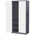 thumbnail image 1 of AUHUP 72" Metal Cabinet with Locking Doors and 5 Adjustable Shelves,Gray White Garage Storage Cabinet for Warehouse, Basement, Home Office, Tool File Storage Utility Cabinets, 1 of 9