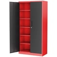 thumbnail image 1 of AUHUP 72" Metal Cabinet with Locking Doors and 5 Adjustable Shelves, Red Black Garage Storage Cabinet for Warehouse, Basement, Home Office, Tool File Storage Utility Cabinets, 1 of 9