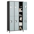 thumbnail image 1 of AUHUP Metal Locker for Employees with Hooks, Industrial Steel Storage Locker for Adult School Gym Home Office Staff, Black Gray-6 Doors Metal Storage Cabinet, 1 of 9