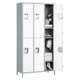 thumbnail image 1 of AUHUP Metal Locker for Employees with Hooks, Industrial Steel Storage Locker for School Gym Home Office Staff, White Gray-6 Doors Metal Storage Cabinet, 1 of 10