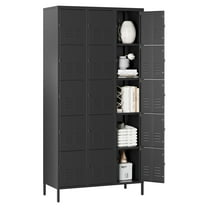 AUHUP Metal Locker for Employees with lock, Industrial Steel Storage Locker for School Gym Home Office Staff, Black-15 Doors Metal Storage Cabinet